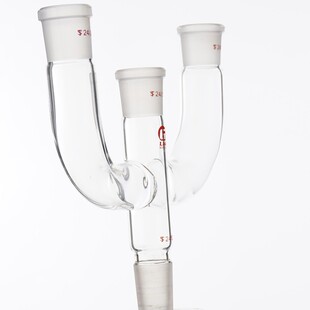玻璃 29斜三口 三口Y形连接管14 三口连接管 三口蒸馏管