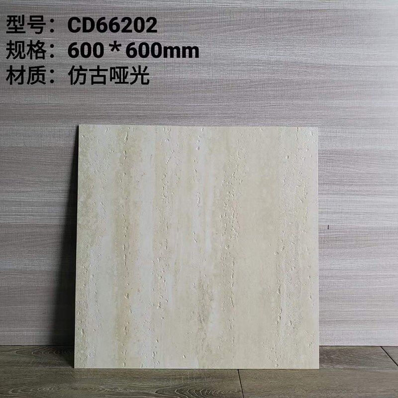哑光仿古白黄灰红色真洞洞石瓷砖600*600背景墙瓷砖防滑耐磨地砖