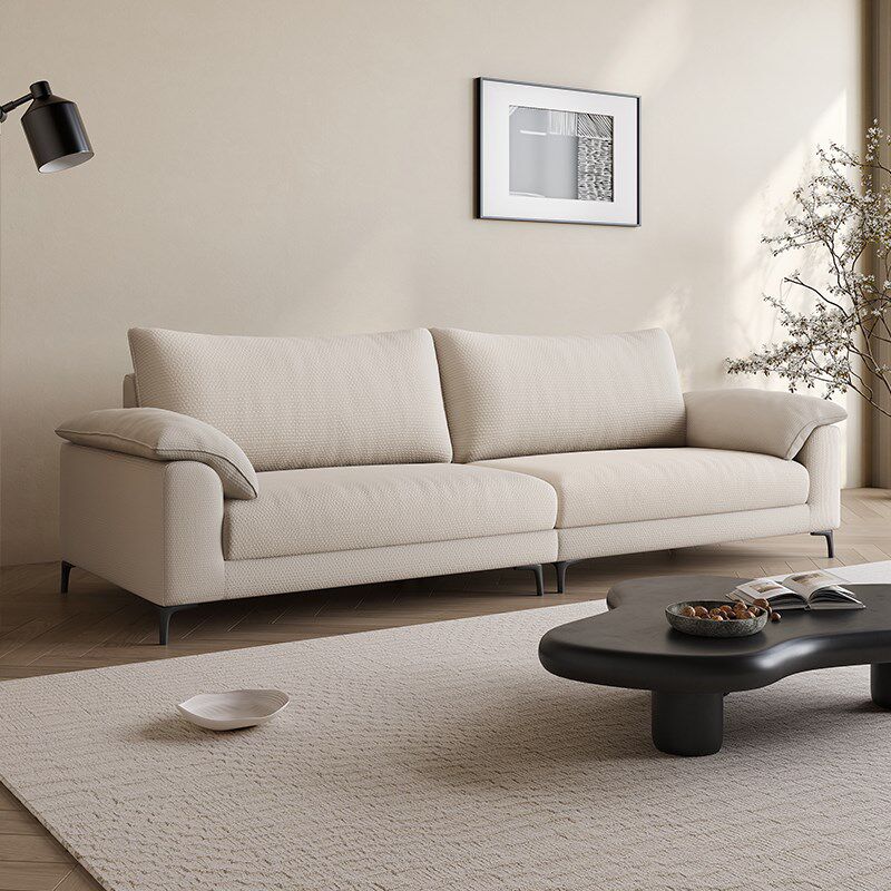 法式奶油风棉麻布艺沙发可拆洗客厅小户型豆腐块直排沙发2024新款