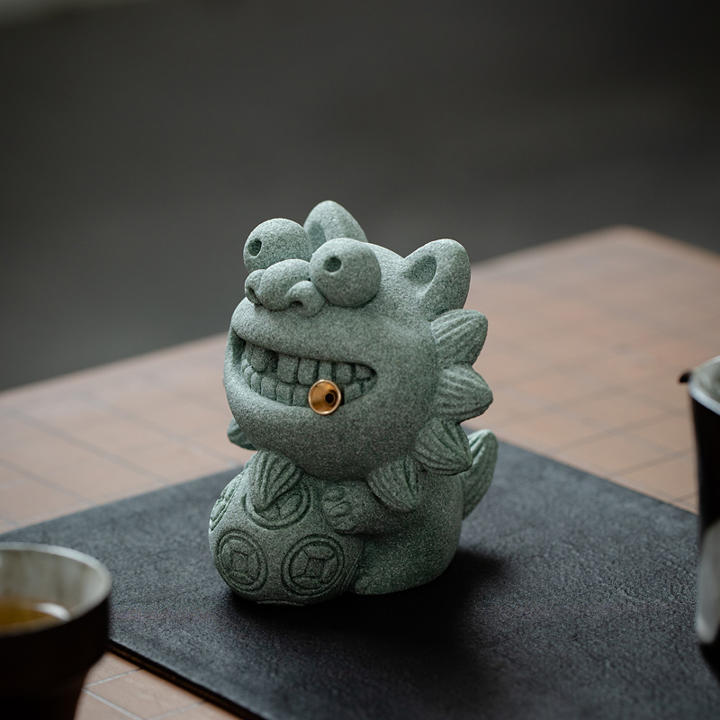 碌心青砂石风狮爷香插装饰摆件中式国潮创意家用办公桌面茶宠送礼