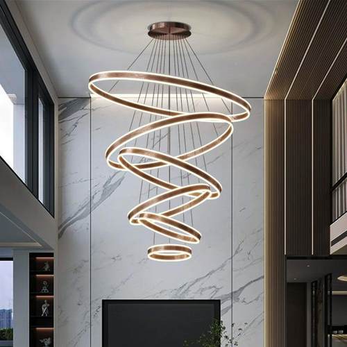 复梯式楼大吊灯现代l轻935奢别酒墅创意客厅灯店大堂售楼部oft楼