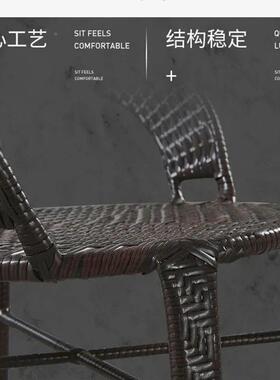 7藤椅内0到EJD80岁手工编制户外室藤编椅子闲阳台休桌椅靠背椅老