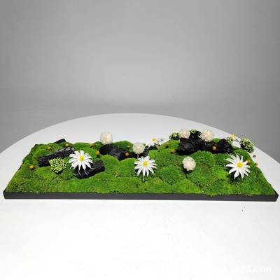 新造中式酒店堂玄关仿真绿植景永生苔1074藓摆大件真微景观仿花装