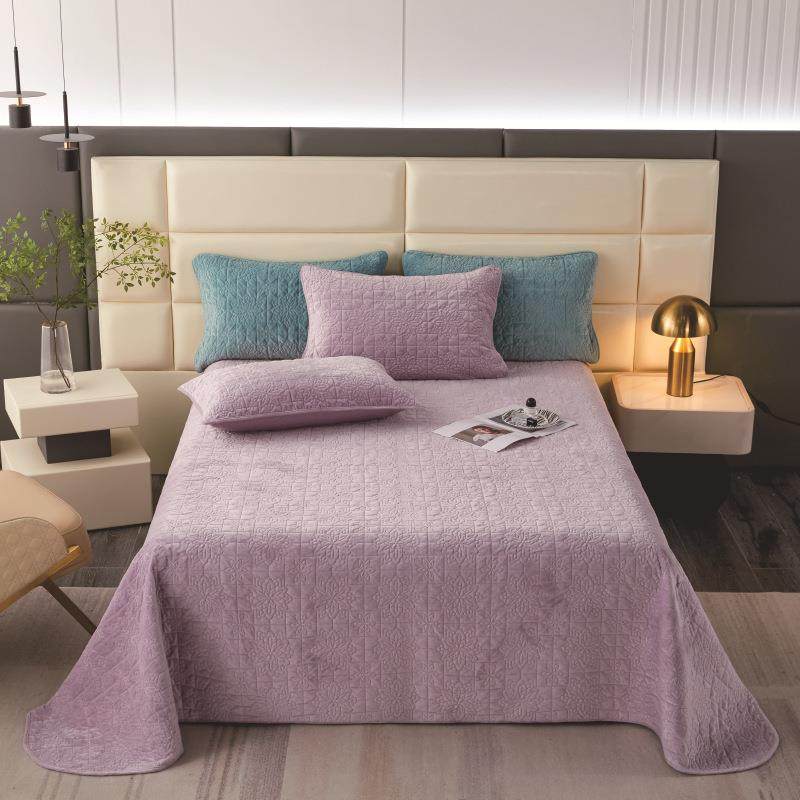 直SRC供货出口冬季婴肤绒绗被床三件套加大秋冬缝盖绒床播单招