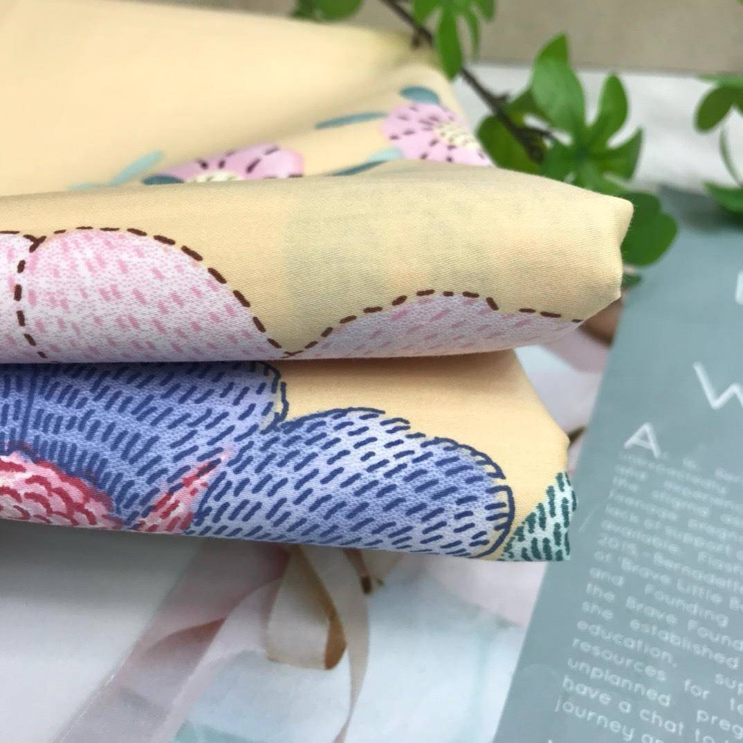 四季款60支软长绒棉贡缎花单人被套2155*05印细腻柔亲WSV肤透气