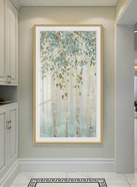 美式现代入CYMK003C户玄装饰画发关财树油奢画法式走过道壁画简廊