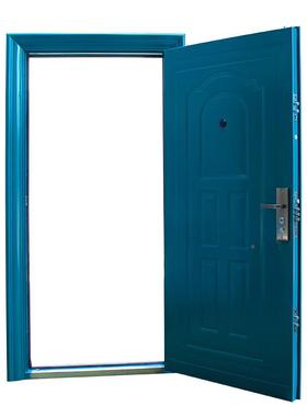 钢质进户门工浙江防校盗门门单门蓝色门入482户安工全门学门程程