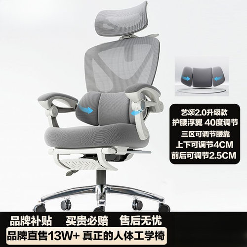 艺颂人体工学椅电脑椅家用办公椅舒适护腰电竞椅卧室椅子可躺座椅