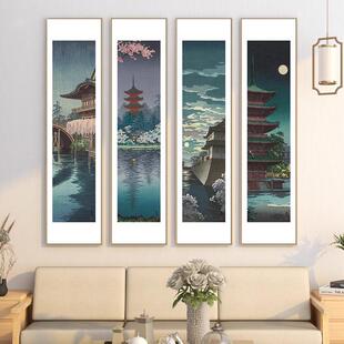 NZP日式装饰关画玄原木风壁景画浮世绘风挂画和风居卧酒屋室日系