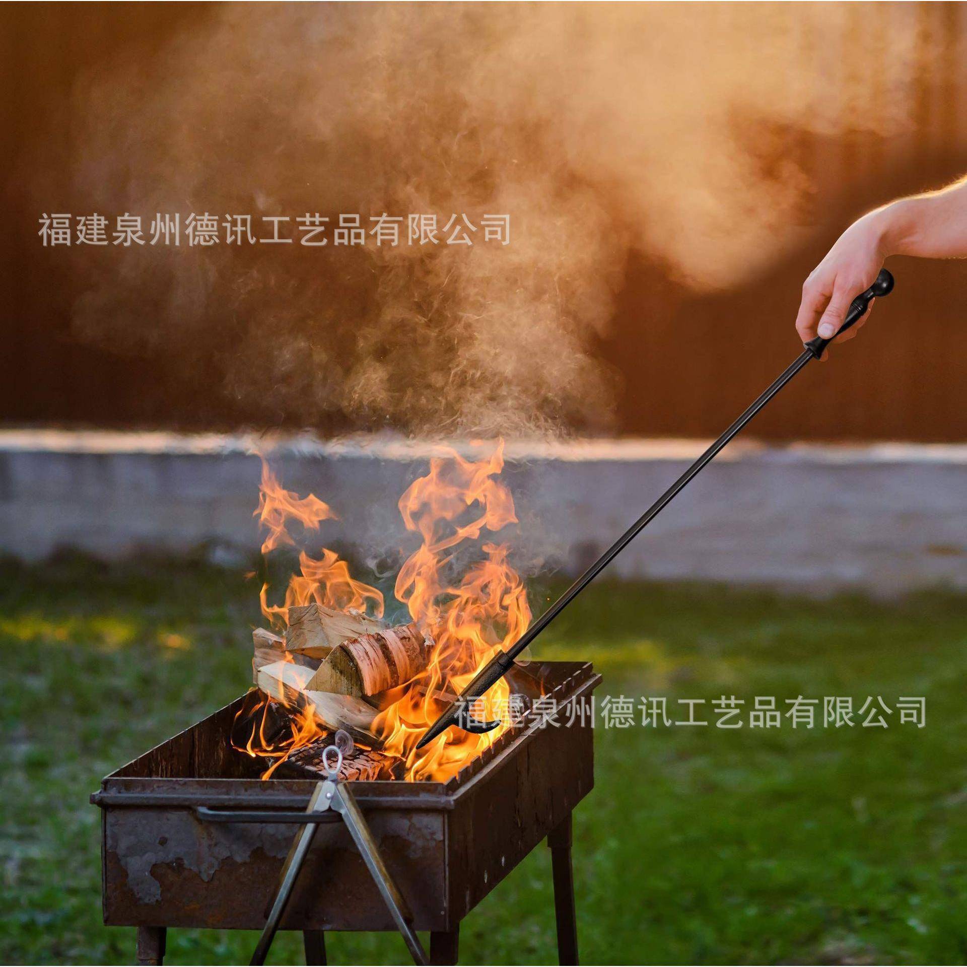 火炉壁炉具火钩火钳刷子清铲铁艺烤Fireplac工炉用具灰子套装火钳
