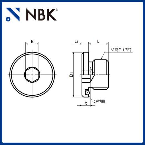 NBKSFMPQJS-M内角法兰螺塞六公制螺纹螺SUS304质材机械密封塞工厂
