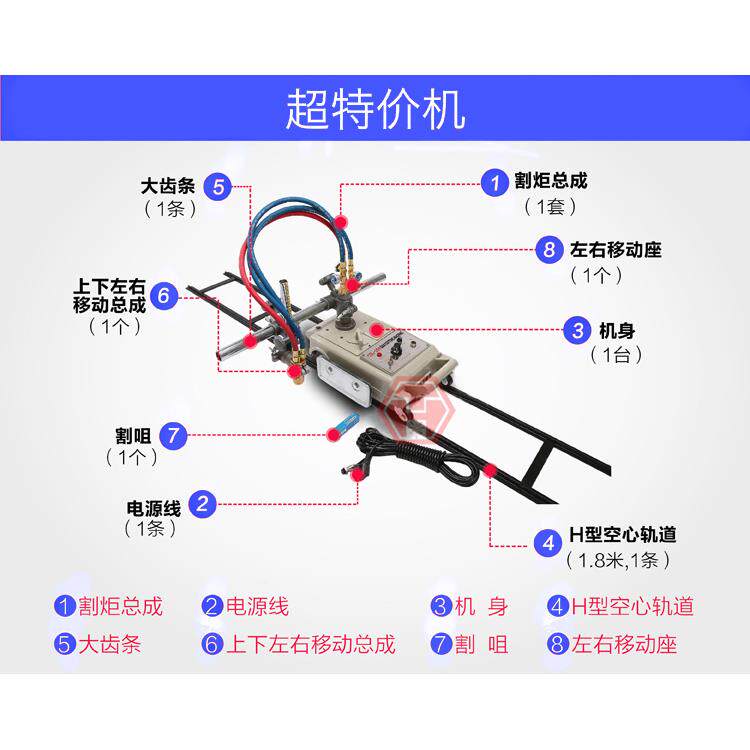 C1钢-G30半气自动火焰切割机直线小车材小乌龟CG1-30割圆割机配件