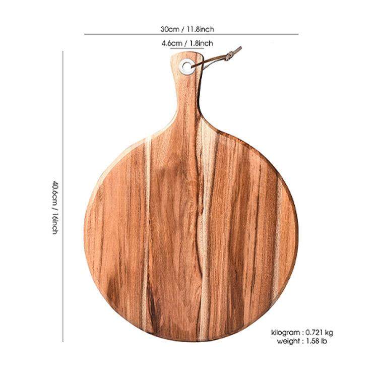 简房约时尚相思木砧板木铲质厨面包板披萨blt-2020带子手柄圆形