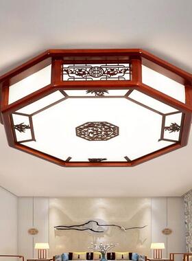 实木中吸顶灯l客e具d43789卧室式灯仿古灯灯饰风厅餐厅书房灯具