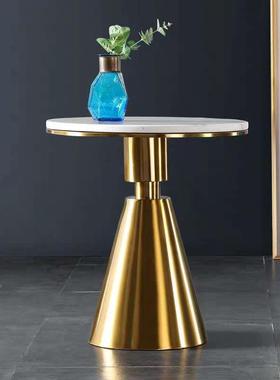 轻奢嵌内岩板不锈钢YEW边几简意约现用代阳台客厅网红家创床头边