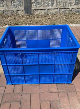 蓝色塑料筐镂空加厚形YVC框转长方蔬菜周箱水果胶框快递收纳大号