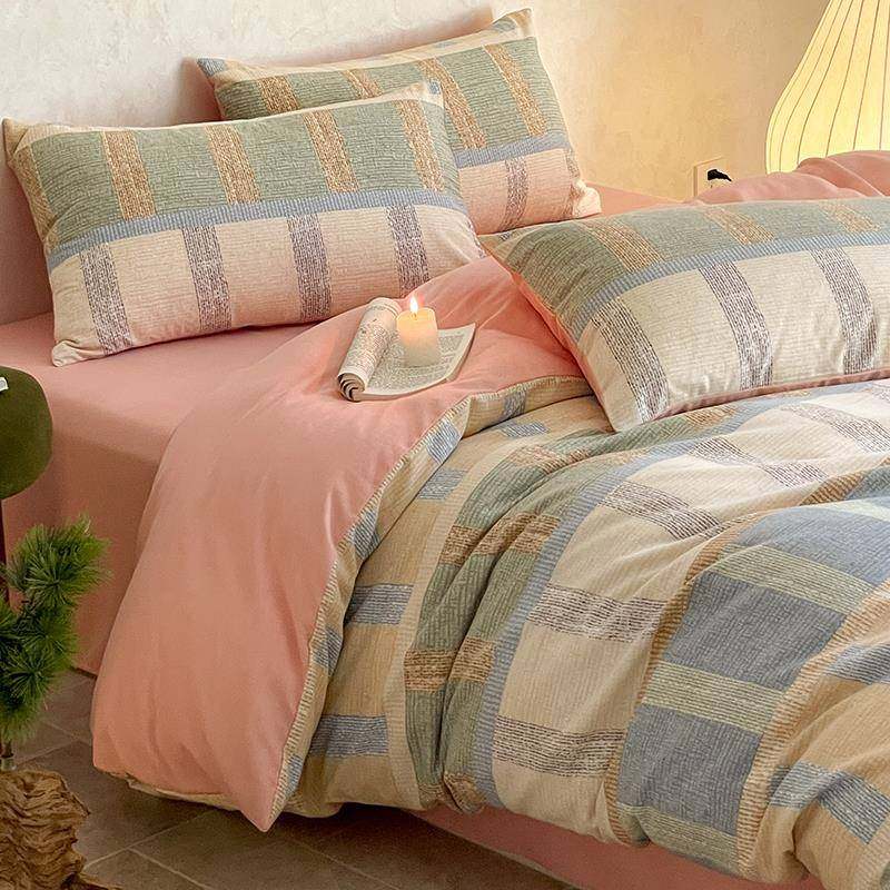 2024新加厚AL101115磨毛床款冬上四件套秋床品床纯单人三件套否棉