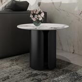 设师轻计奢岩板客沙边发支架边EAM几角厅几圆桌小茶几网红极简床