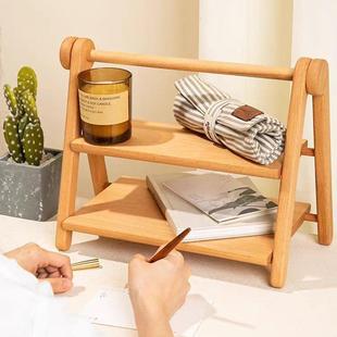 木质多层物架派点心甜YM 04015品陈列置对架家用桌理面杂物整架实