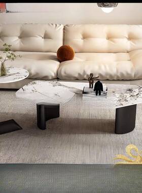 岩板茶几创意不规简则异桌子轻形奢现代约红意式小户型网HZG客厅