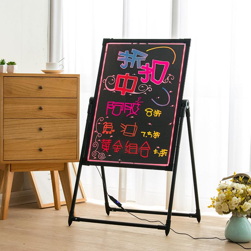 led电子荧6715光板0*80闪光写字板摆夜光广告板板摊黑支架式荧光