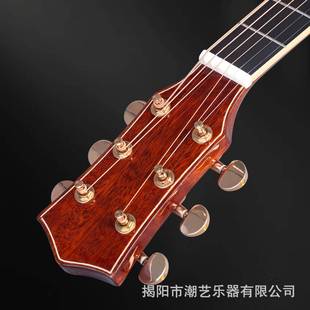 41寸亮光全桃单花芯单板吉他gutiar指泰勒全单板民吉谣木他jita面