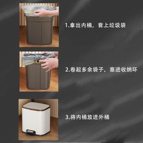 脚踏不锈钢圾家用厕所卫生缓间办垃公室简GJI约轻音降脚踏桶桶双