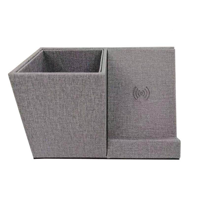 皮筒ST630革无线充电笔筒携桌面收纳盒10W便无线充笔o压印lgo