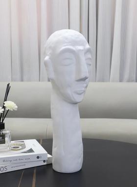 现代简塑约抽象艺房术人脸雕树摆件玄关酒店1363书电视柜家居装饰