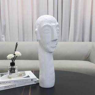 现代简塑约抽象艺房术人脸雕树摆件玄关酒店1363书电视柜家居装饰