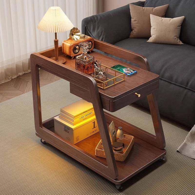 实木边边几带轮CQM作可移动几沙发置物架客厅小茶桌子推车工台床,鲜花速递/花卉仿真/绿植园艺,其它园艺用品,淘宝优惠券,粉丝福利购,淘宝优惠卷