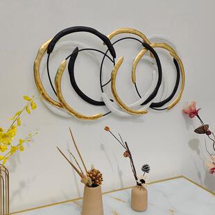 简约客厅铁艺挂钟d轻奢沙QNE发墙面挂上件装饰创意厅墙装饰wall餐