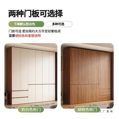 EmNF级衣实柜家用平开门简约现代经TBR济型柜子18加厚木欧松板大