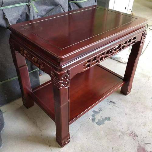 UAN仿缸古超承重实木鱼缸边几置物架榆木底泰山石鱼架大头石摆件