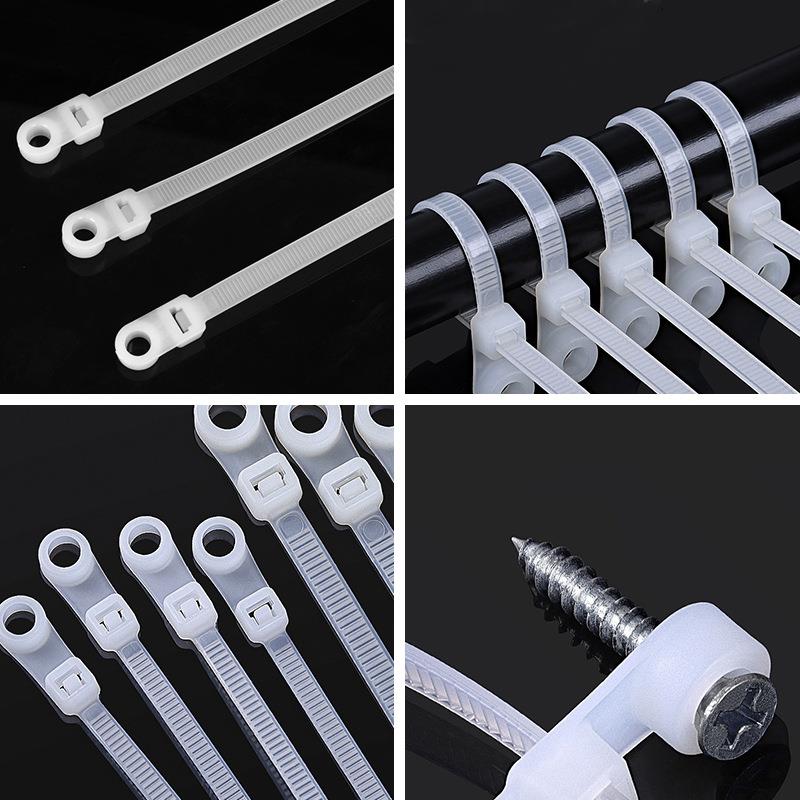 固定头尼龙扎带4.x固定头式20位0螺丝孔定尼龙塑料8带扎卡扣翰和