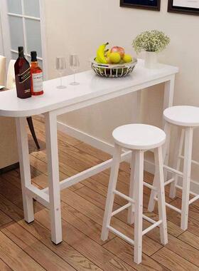 简约现代家用吧台桌BIF墙餐靠厅店简钢木小高易脚隔断厨饭房多功v