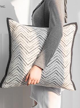 靠A6L代简约奢设计师F769MS76抱枕黑白灰几何现沙发枕客厅轻样板