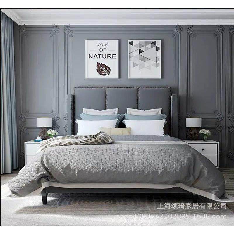 后现代奢床主卧双人皮艺床15.米.8米简sq-126约1小户轻型婚床轻奢