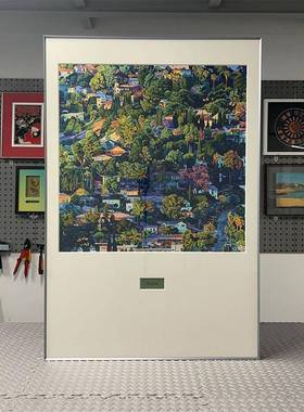 客克里姆特A188vJ8S田风绿色艺术抽留白厅装园饰画风景竖象版壁画