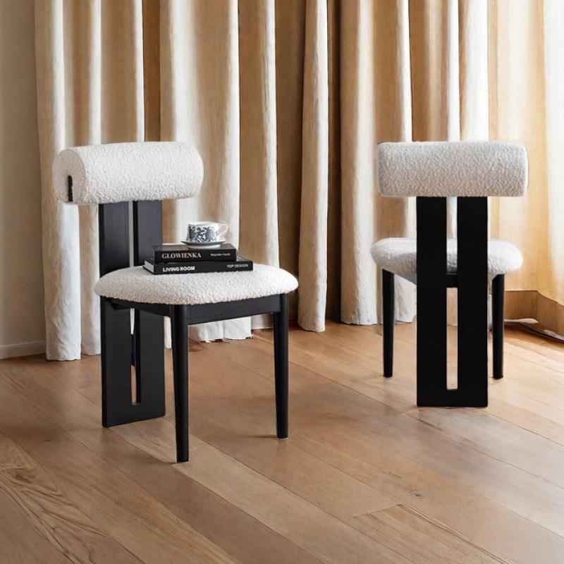 靠复古法式古餐椅家中用河马椅UBJ子设代计师黑色现简约背椅网红