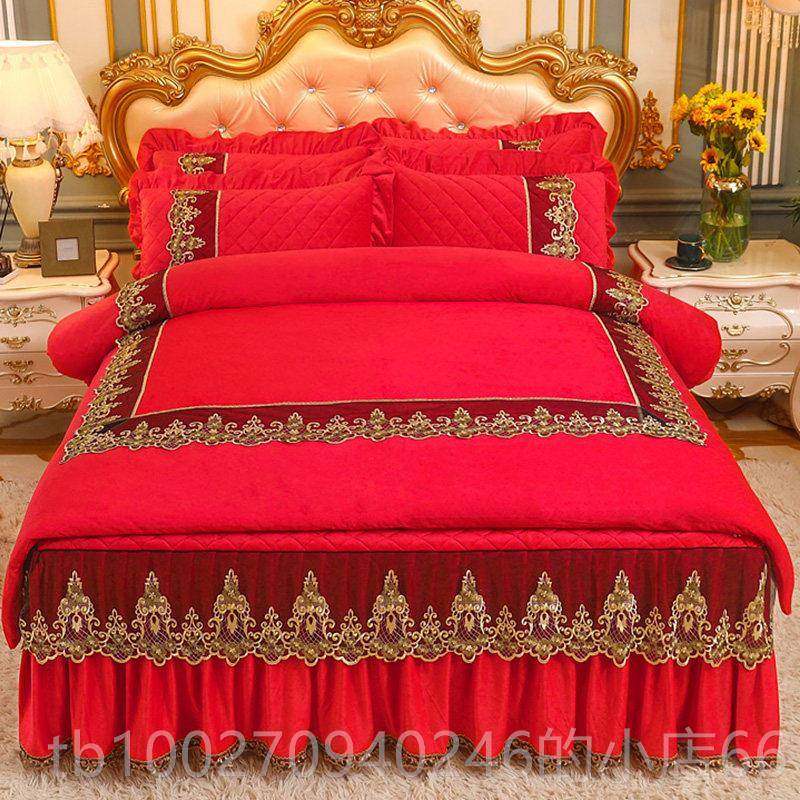 高档水晶天鹅法兰床罩绒裙绒四件套冬季珊瑚绒床上用品牛奶绒欧洲,床上用品,床品套件/四件套/多件套,淘宝优惠券,粉丝福利购,淘宝优惠卷