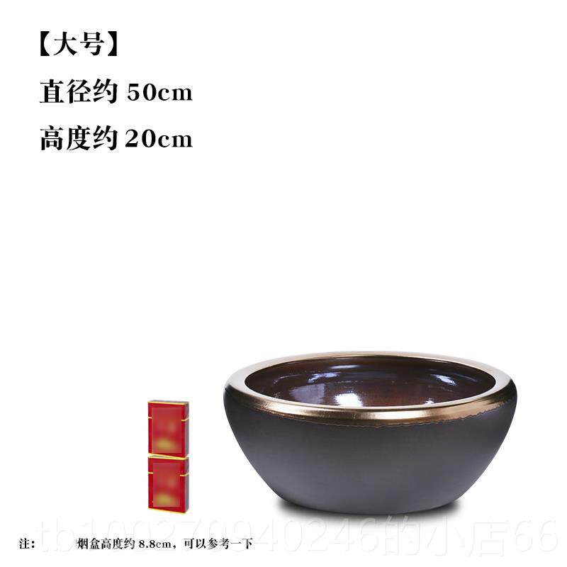 高档景德水镇陶瓷金鱼缸养乌龟浅莲荷花艺盆桌面大号客厅碗紫睡砂