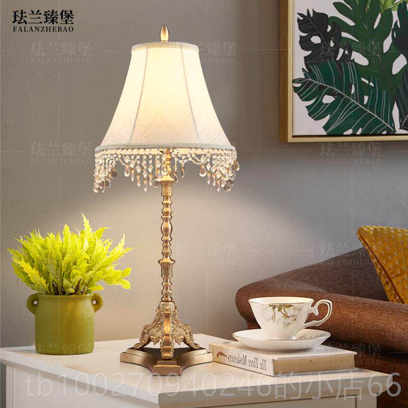 高档全铜灯美式卧室欧式覆古华奢床头装柜酒红色吊坠客厅婚房饰包