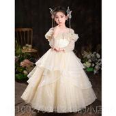 高档持人女童礼服花小童婚公主裙轻奢众高端儿童走秀钢琴表演出主