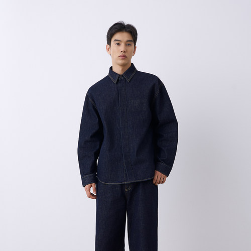 RealG2026春夏新款设计师美式原牛经典收藏牛仔钢印衬衣宽松百搭