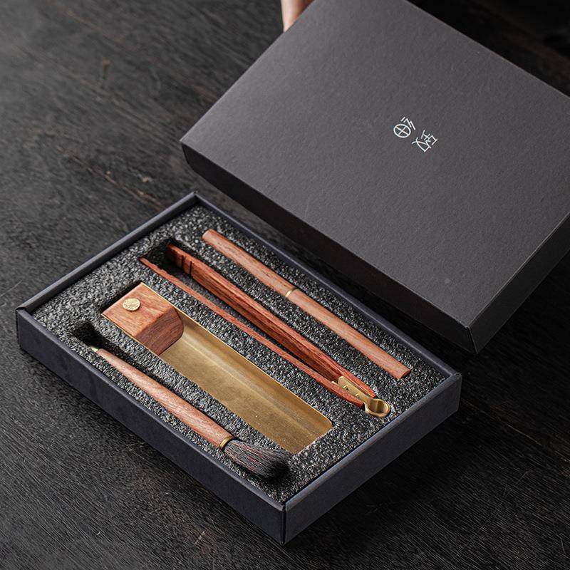 茶四件套六君夹子套摆装茶道配件家用高档茶艺件dat1112茶则勺茶