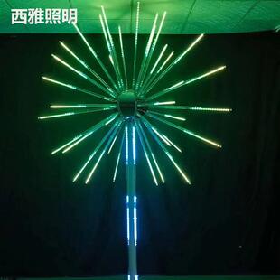 L外ED烟花灯户园景观防水景区公游乐园夜市房顶装饰氛围风车数码