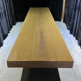 茶鸡翅木实木桌奥坎板巴花办公桌会桌天然整大板原木书议B3桌餐桌