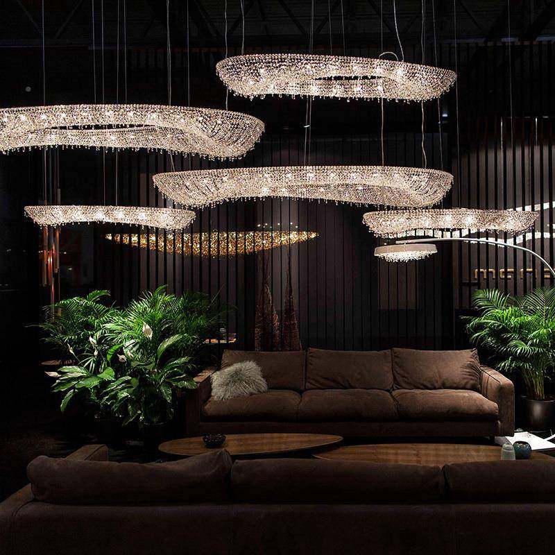 意大利轻厅奢水晶吊厅灯现代简约餐台灯客创意别墅奢华岛灯具153L,家装灯饰光源,智能吊灯,淘宝优惠券,粉丝福利购,淘宝优惠卷