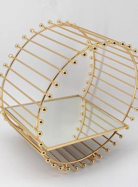 装饰镜蛋糕托盘金DGTP色婚礼甜台烘焙展示架下午茶点心架品铁艺面